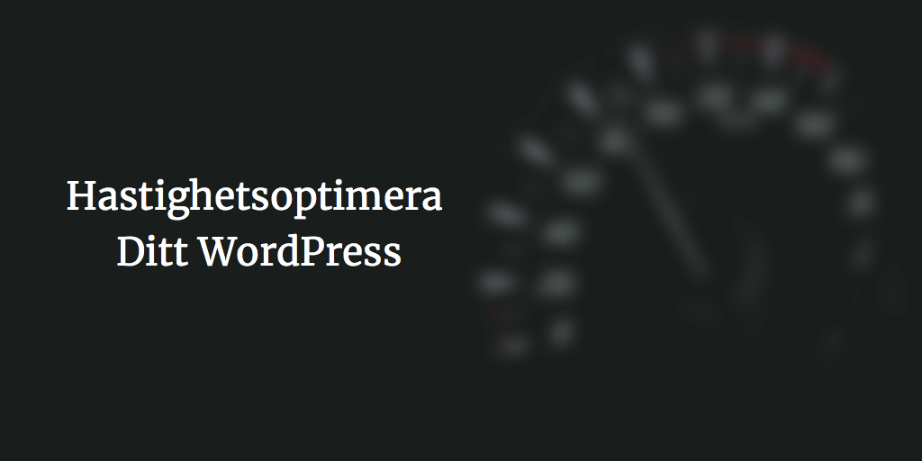 hastighetsoptimera din wordpress-hemsida